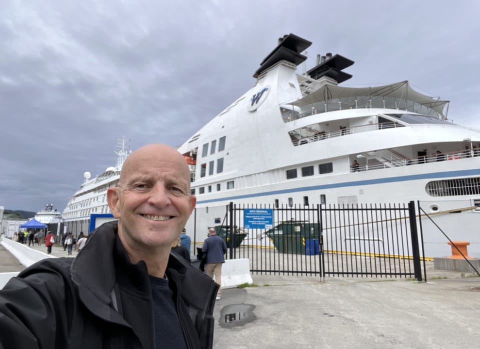 A cruise guest at the terminal before a private Morocco shore excursion