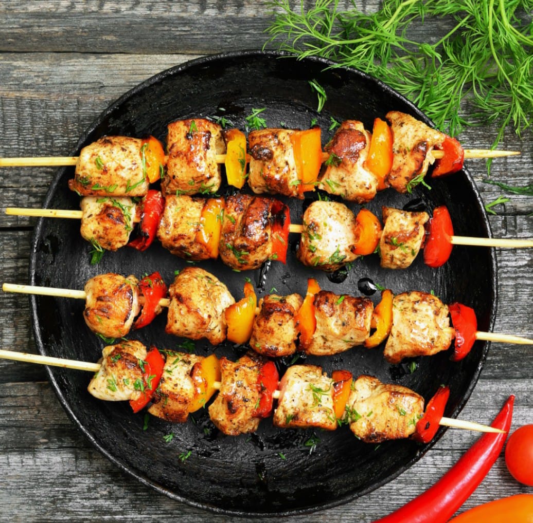 Grilled chicken brochettes, a Moroccan street food favourite