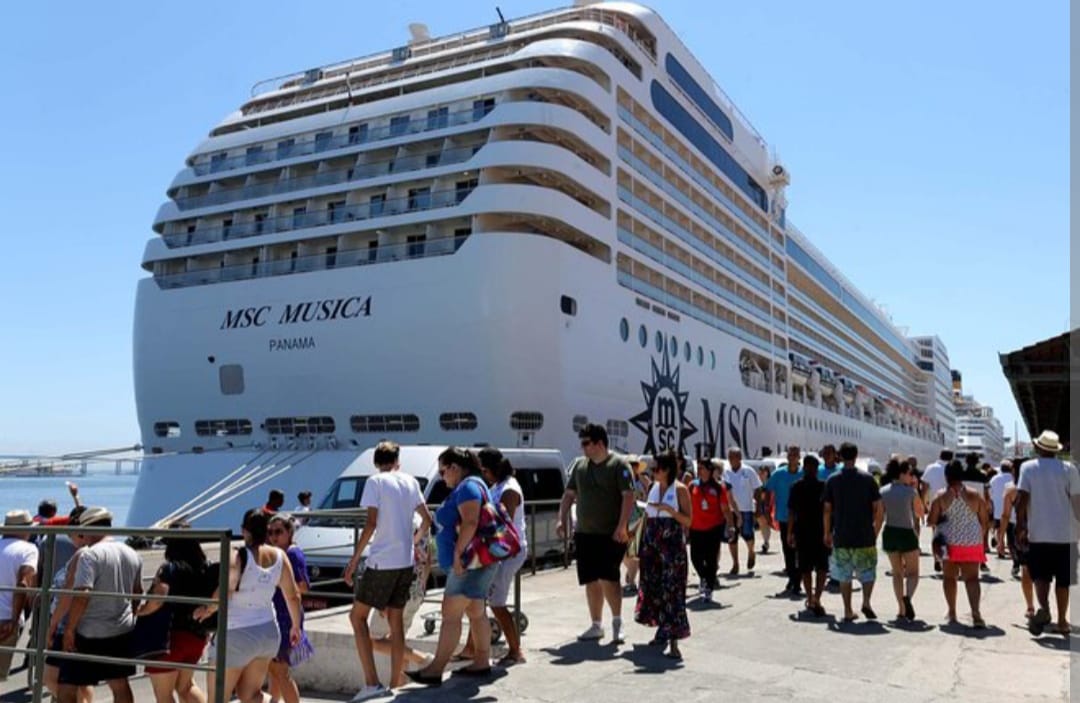 MSC Musica cruise ship docked at a Moroccan port